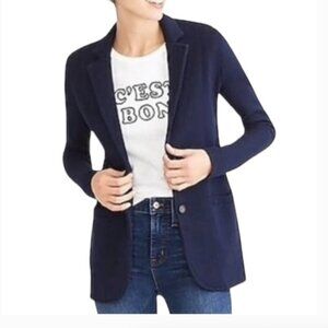 J. Crew Factory navy blue sweater blazer